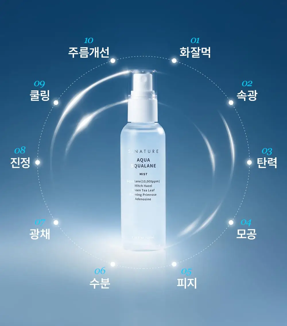 [1초 수분결미스트] 에스네이처 아쿠아 스쿠알란 미스트 100ml 기획 (+수분크림 10ml+스티커) 상세페이지 12